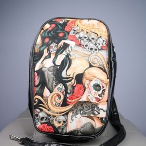 Pin up/Sugar Skull backpack /crossbody purse